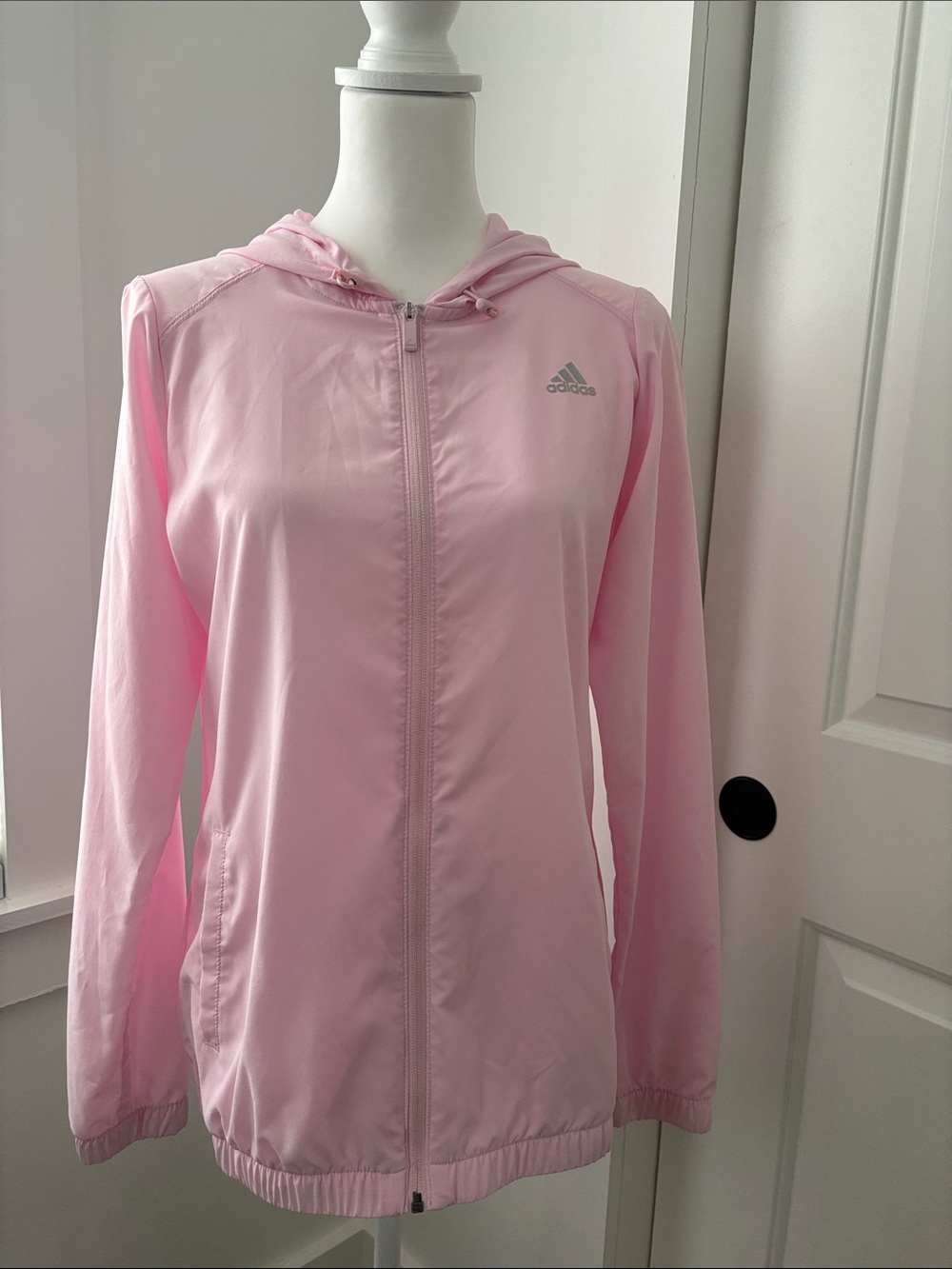 adidas Pink Hooded Full-Zip Lightweight Jacket